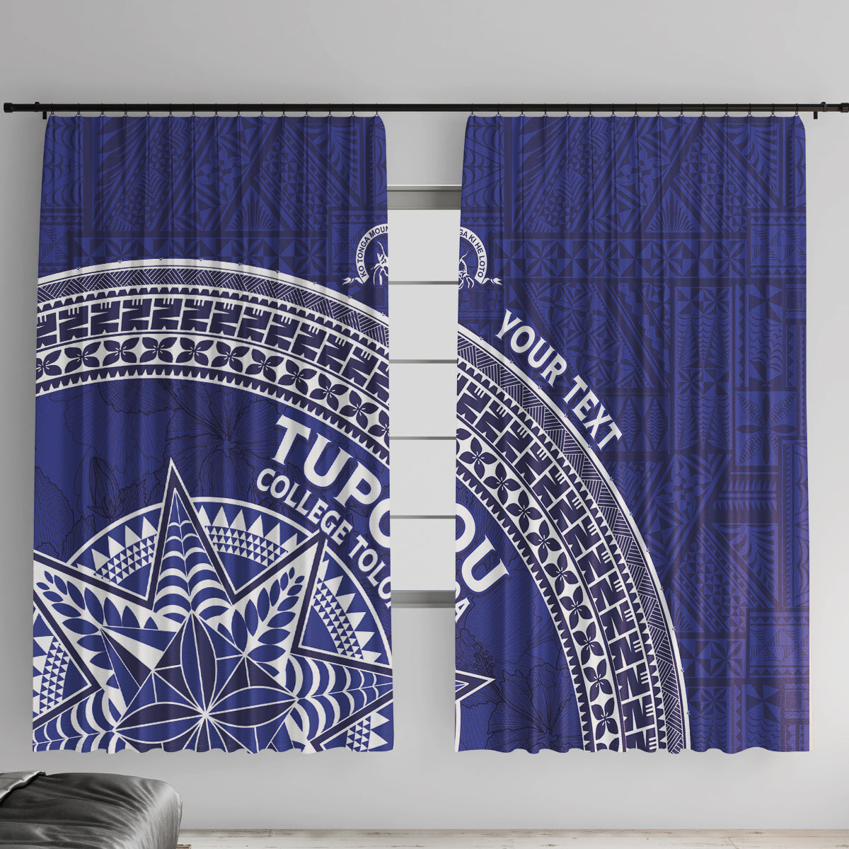 Tupou College Toloa Window Curtain Ngatu Tapa Mix Style