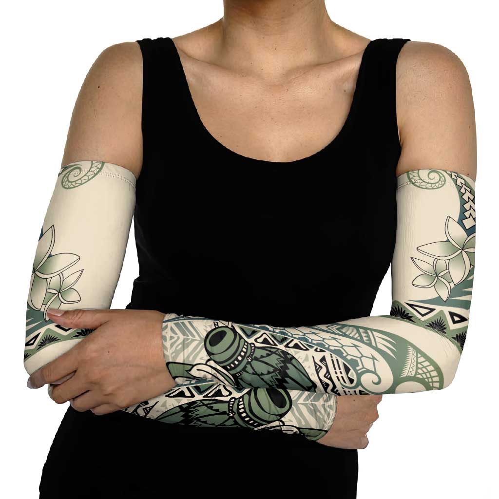Aloha Hawaii Tapa Arm Sleeves Summer Green Hawaiian Ipu LT7 - Polynesian Pride