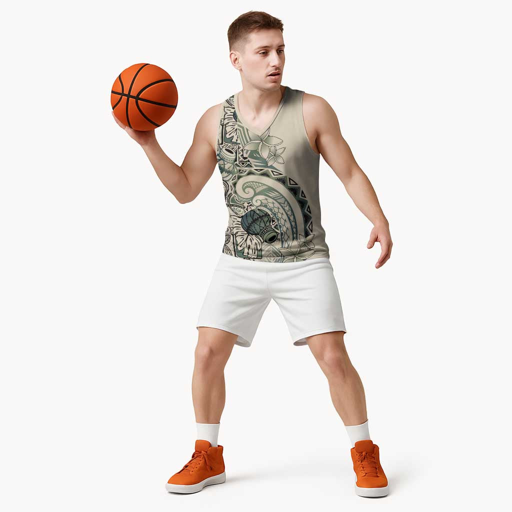 Aloha Hawaii Tapa Basketball Jersey Summer Green Hawaiian Ipu LT7 - Polynesian Pride