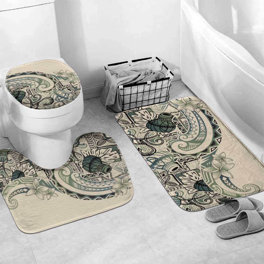 Aloha Hawaii Tapa Bathroom Set Summer Green Hawaiian Ipu - Polynesian Pride