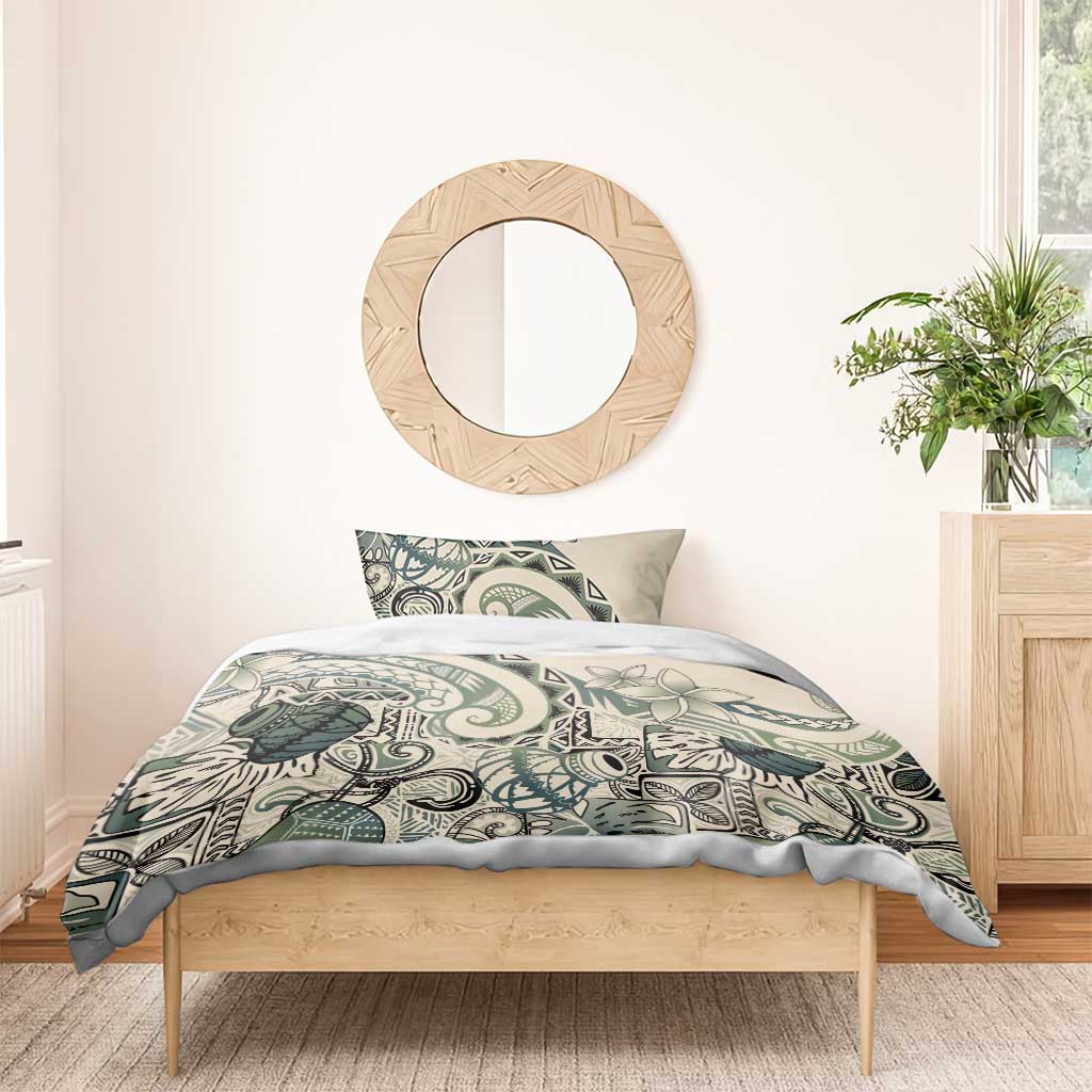 Aloha Hawaii Tapa Bedding Set Summer Green Hawaiian Ipu - Polynesian Pride