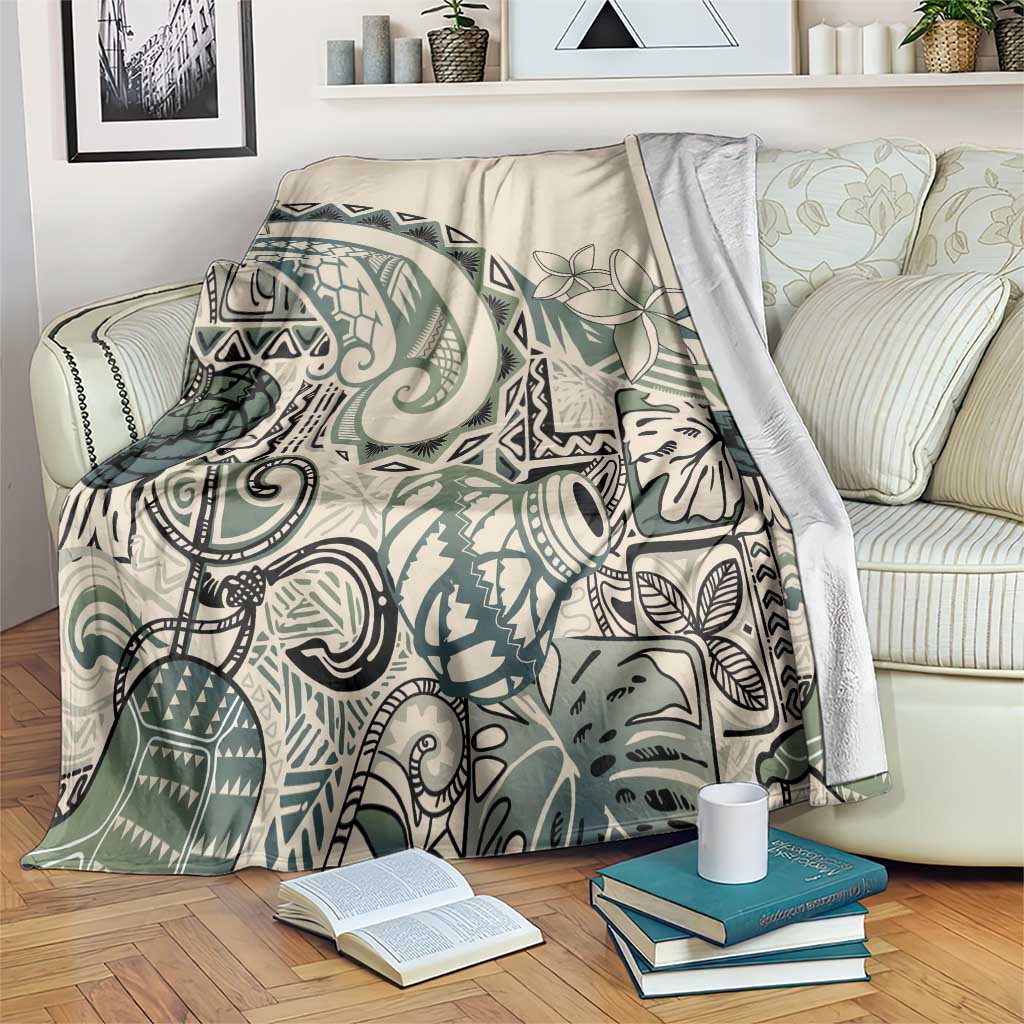 Aloha Hawaii Tapa Blanket Summer Green Hawaiian Ipu LT7 Emerald - Polynesian Pride