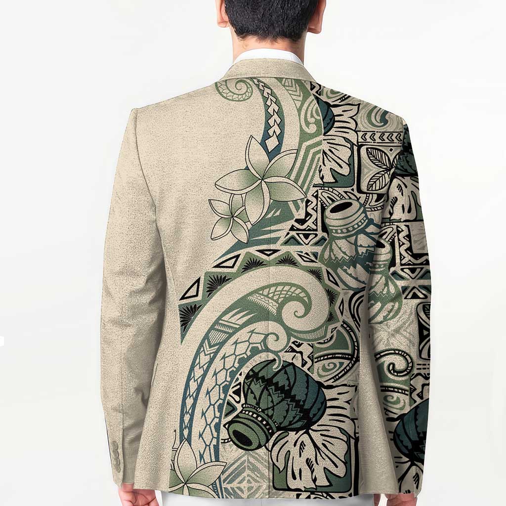 Aloha Hawaii Tapa Blazer Summer Green Hawaiian Ipu LT7 - Polynesian Pride