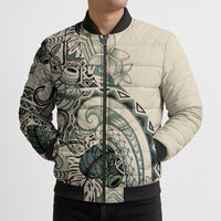 Aloha Hawaii Tapa Bomber Puffer Jacket Summer Green Hawaiian Ipu LT7 - Polynesian Pride