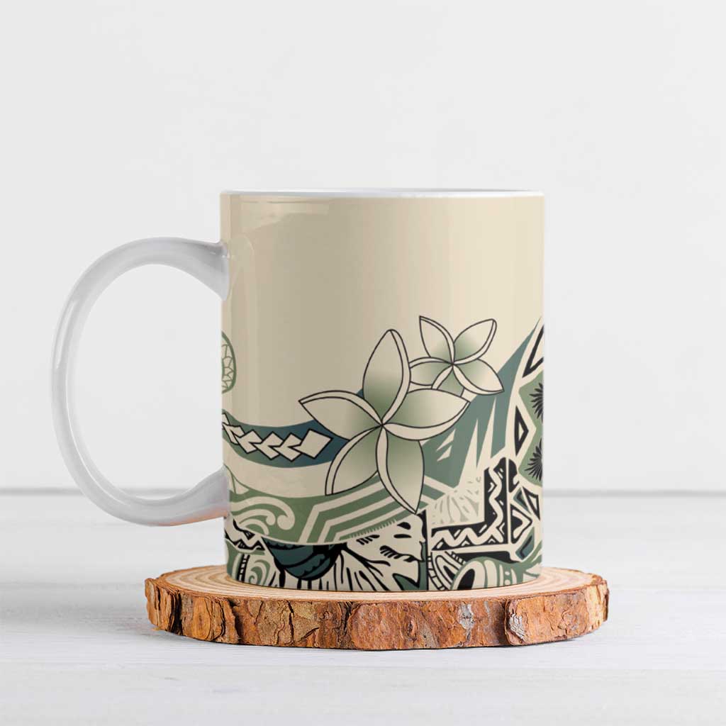 Aloha Hawaii Tapa Ceramic Mug Summer Green Hawaiian Ipu - Polynesian Pride