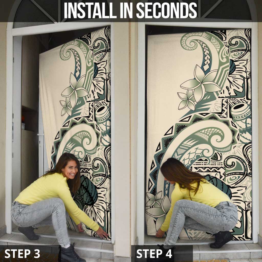 Aloha Hawaii Tapa Door Cover Summer Green Hawaiian Ipu - Polynesian Pride