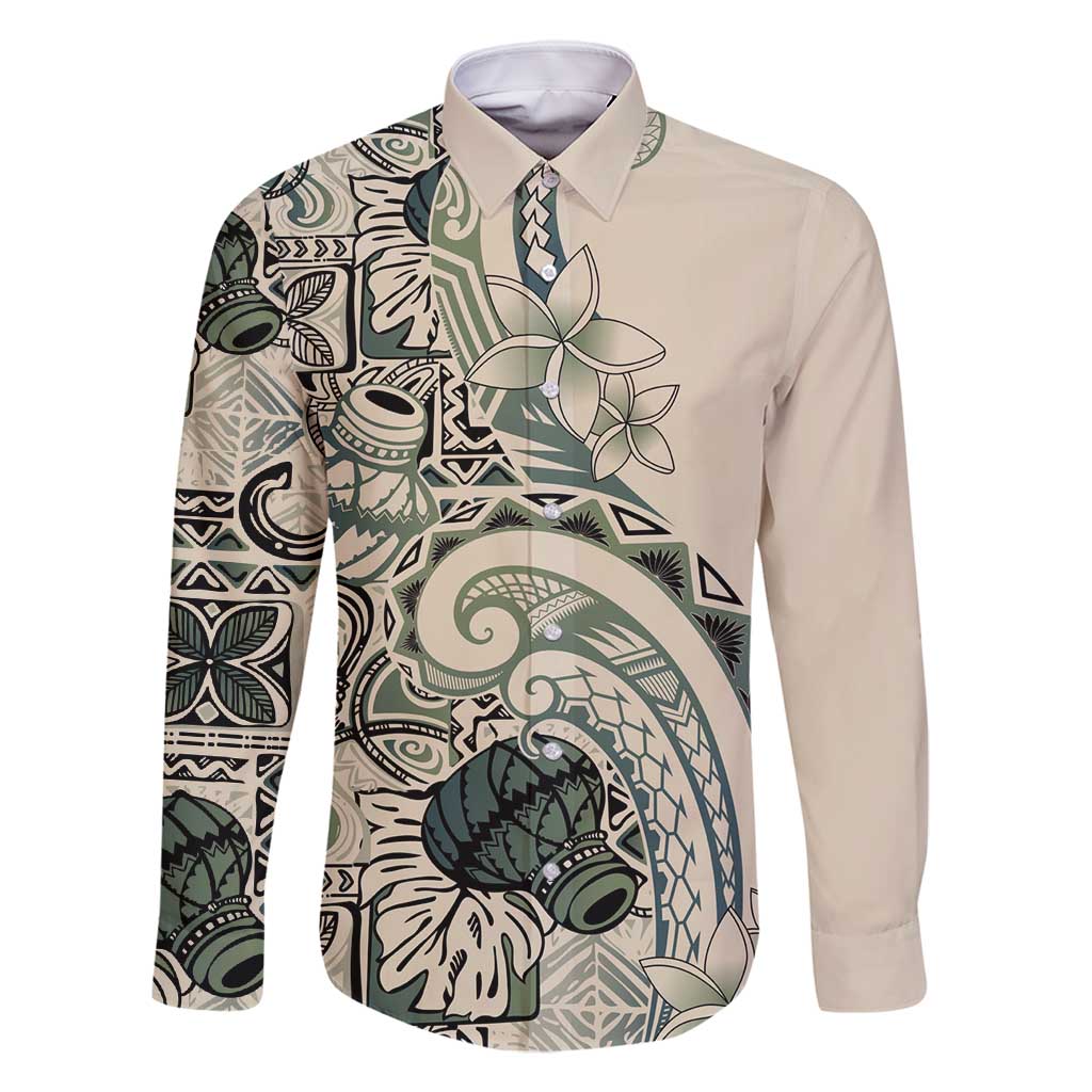 Aloha Hawaii Tapa Family Matching Off Shoulder Short Dress and Hawaiian Shirt Summer Green Hawaiian Ipu - Polynesian Pride