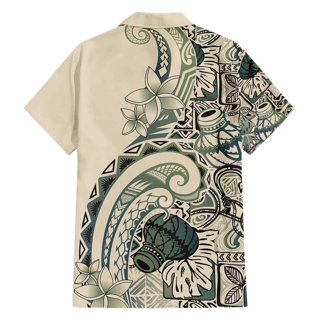 Aloha Hawaii Tapa Family Matching Short Sleeve Bodycon Dress and Hawaiian Shirt Summer Green Hawaiian Ipu - Polynesian Pride