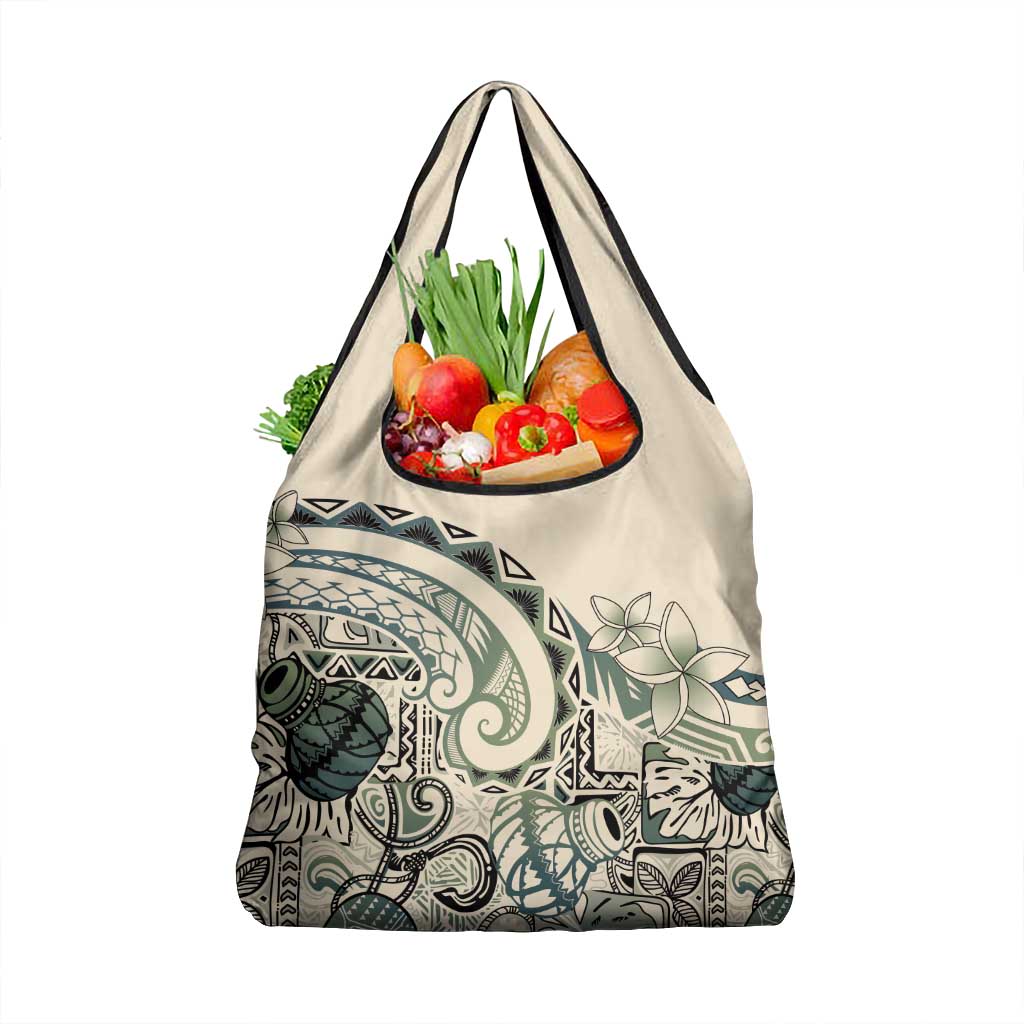 Aloha Hawaii Tapa Grocery Bag Summer Green Hawaiian Ipu - Polynesian Pride