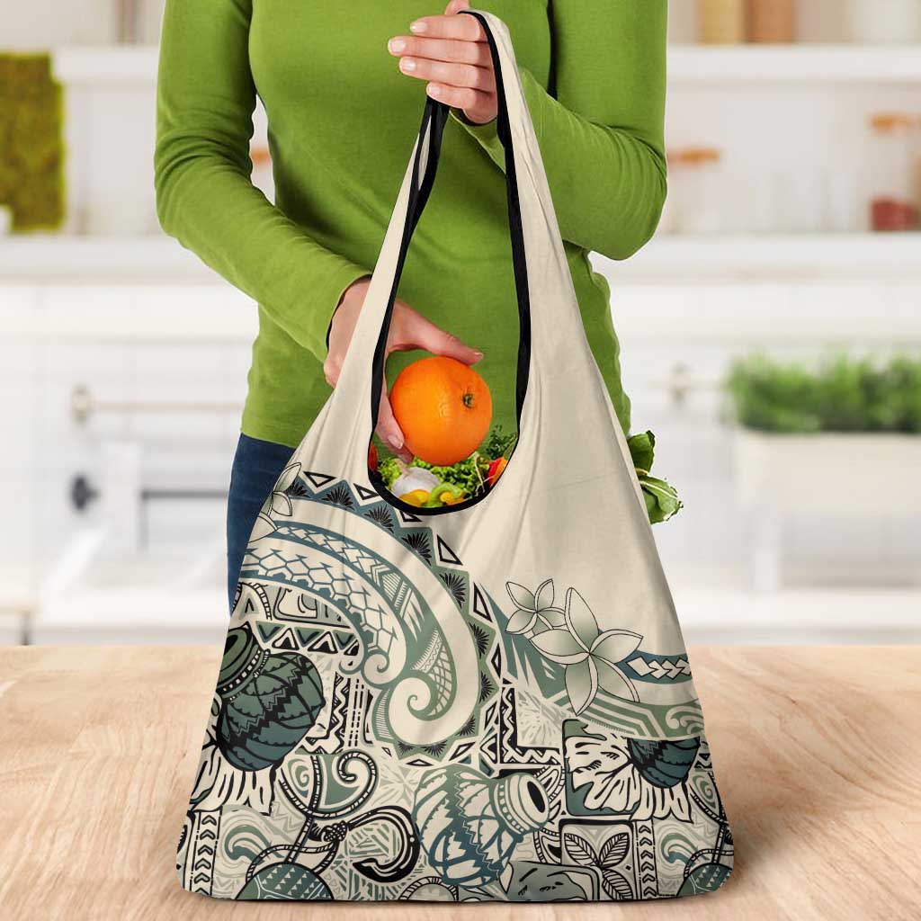 Aloha Hawaii Tapa Grocery Bag Summer Green Hawaiian Ipu - Polynesian Pride