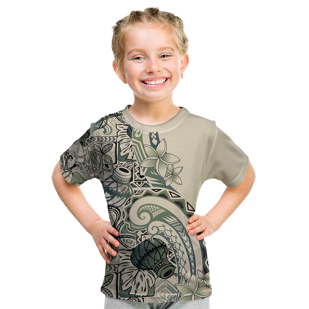 Aloha Hawaii Tapa Kid T Shirt Summer Green Hawaiian Ipu LT7 Emerald - Polynesian Pride