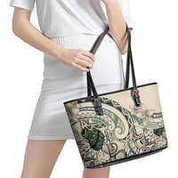 Aloha Hawaii Tapa Leather Tote Bag Summer Green Hawaiian Ipu LT7 - Polynesian Pride