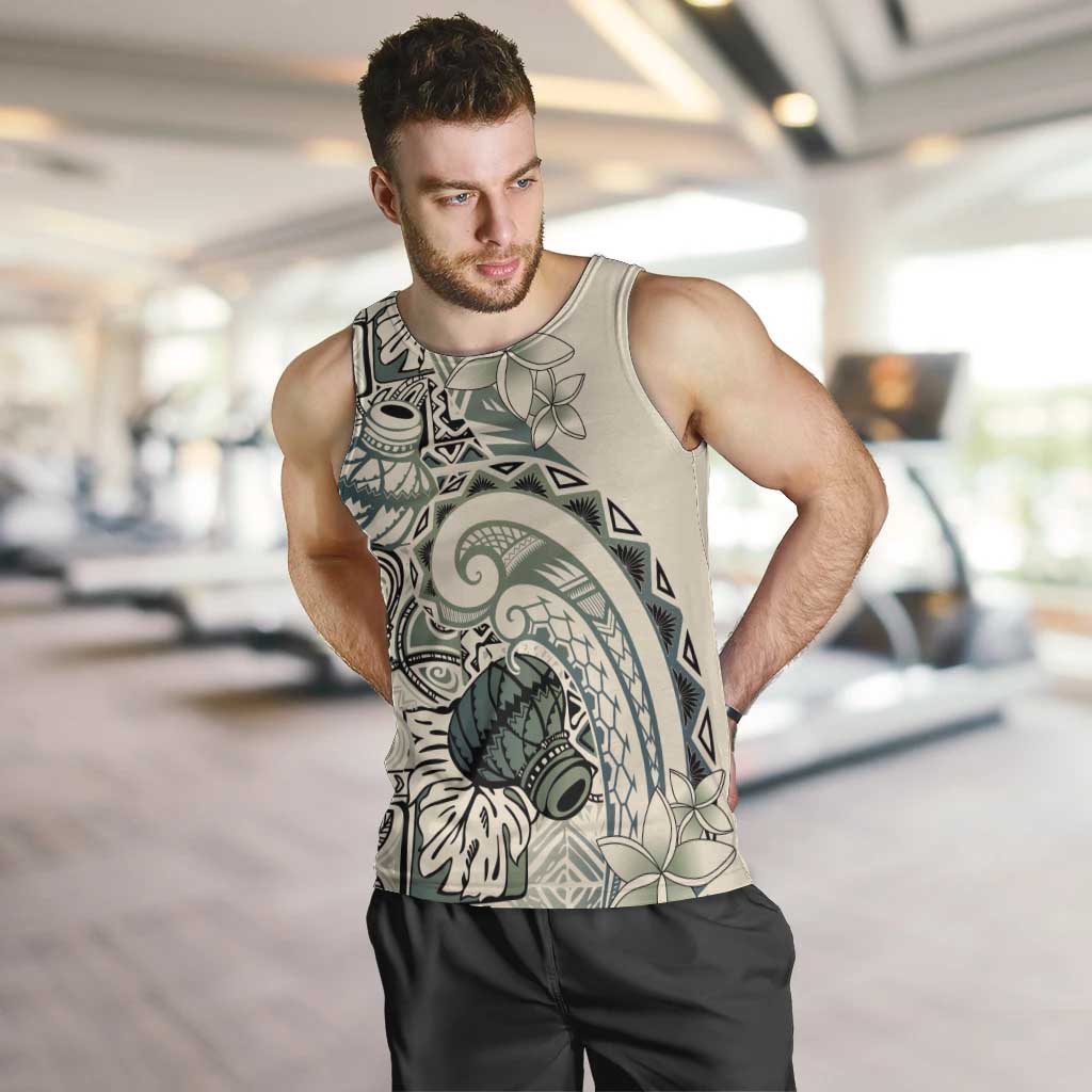 Aloha Hawaii Tapa Men Tank Top Summer Green Hawaiian Ipu - Polynesian Pride