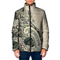 Aloha Hawaii Tapa Padded Jacket Summer Green Hawaiian Ipu - Polynesian Pride