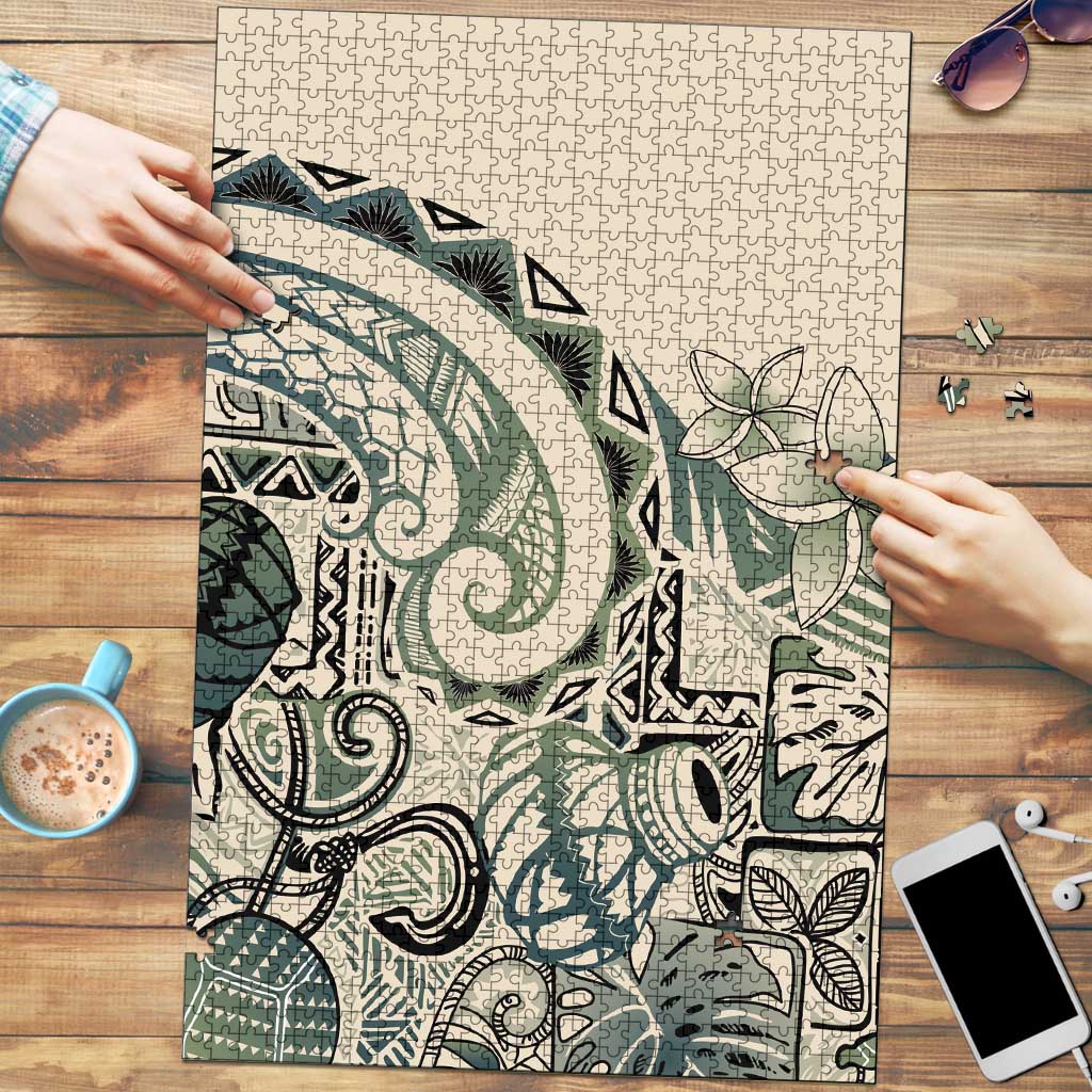 Aloha Hawaii Tapa Puzzle Summer Green Hawaiian Ipu LT7 Emerald - Polynesian Pride