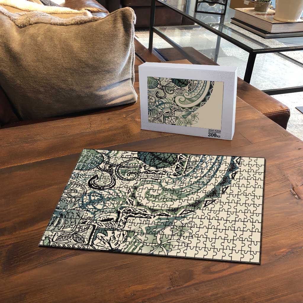 Aloha Hawaii Tapa Puzzle Summer Green Hawaiian Ipu - Polynesian Pride