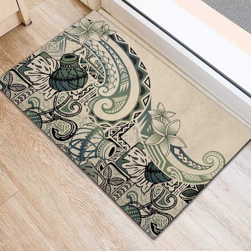 Aloha Hawaii Tapa Rubber Doormat Summer Green Hawaiian Ipu - Polynesian Pride