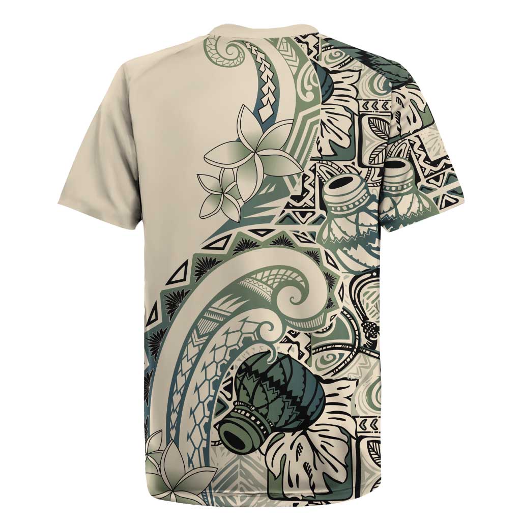 Aloha Hawaii Tapa Rugby Jersey Summer Green Hawaiian Ipu - Polynesian Pride