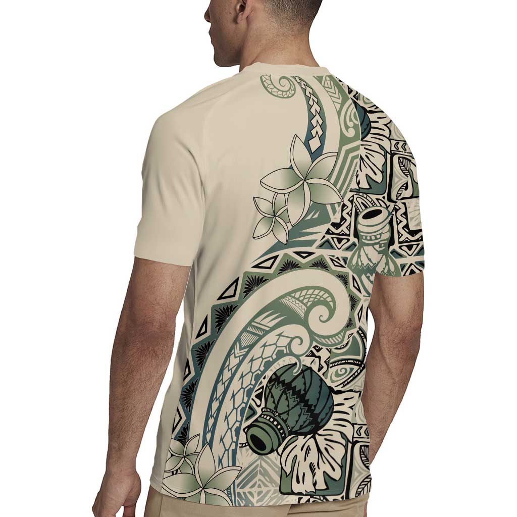 Aloha Hawaii Tapa Rugby Jersey Summer Green Hawaiian Ipu - Polynesian Pride