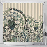 Aloha Hawaii Tapa Shower Curtain Summer Green Hawaiian Ipu - Polynesian Pride