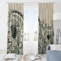 Aloha Hawaii Tapa Window Curtain Summer Green Hawaiian Ipu - Polynesian Pride