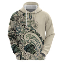 Aloha Hawaii Tapa Zip Hoodie Summer Green Hawaiian Ipu - Polynesian Pride