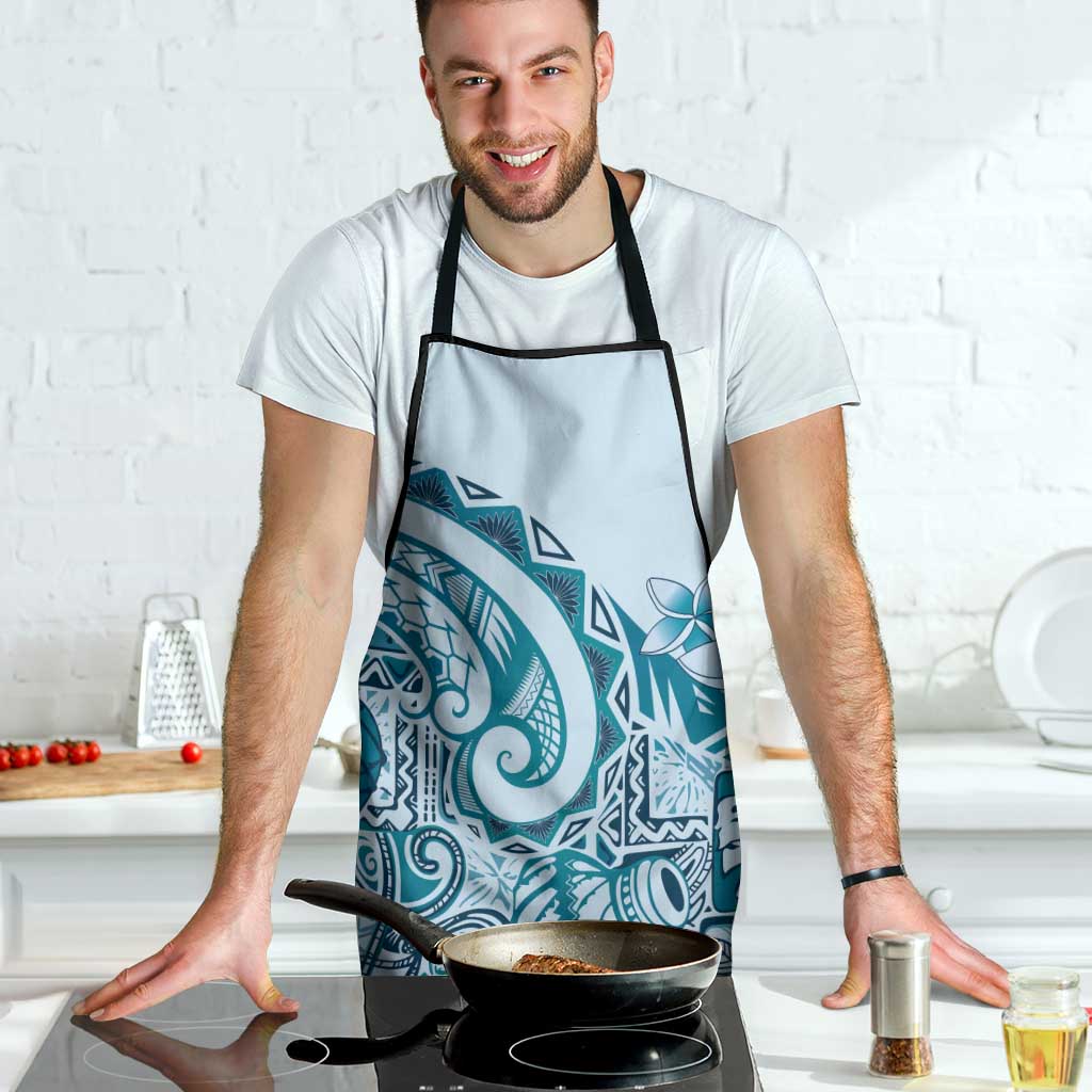 Aloha Hawaii Tapa Apron Cool Turquoise Hawaiian Ipu - Polynesian Pride