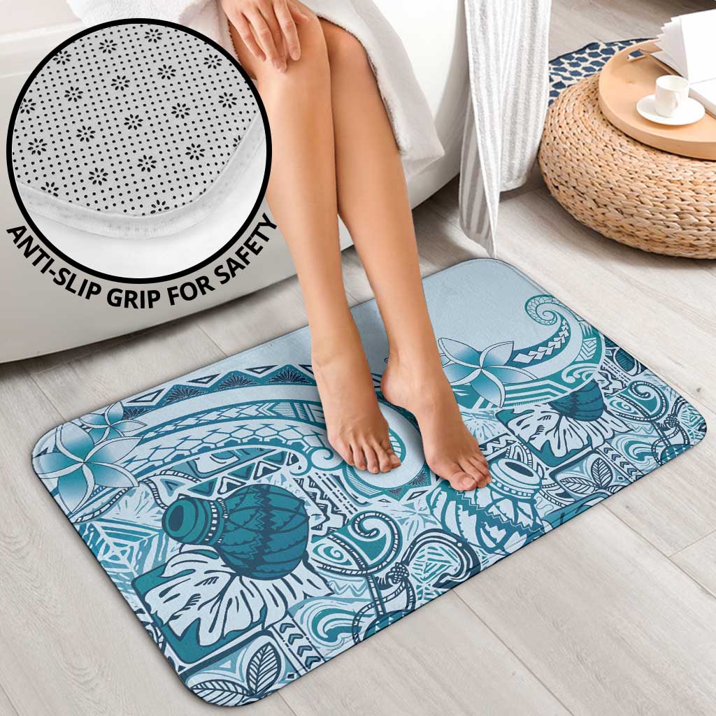 Aloha Hawaii Tapa Bathroom Set Cool Turquoise Hawaiian Ipu - Polynesian Pride