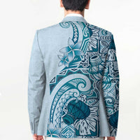Aloha Hawaii Tapa Blazer Cool Turquoise Hawaiian Ipu LT7 - Polynesian Pride
