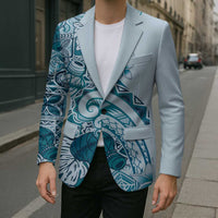 Aloha Hawaii Tapa Blazer Cool Turquoise Hawaiian Ipu LT7 - Polynesian Pride
