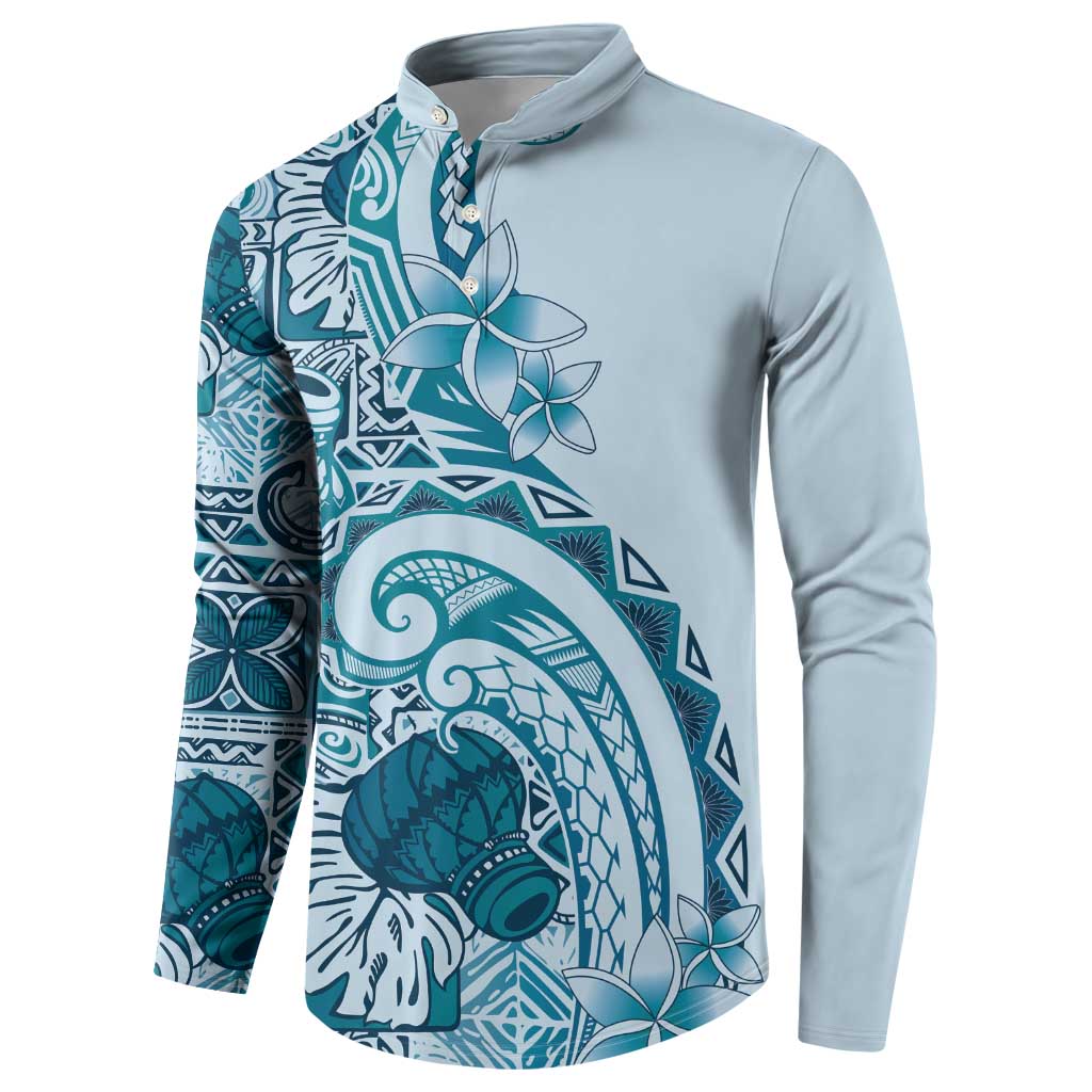 Aloha Hawaii Tapa Button Sweatshirt Cool Turquoise Hawaiian Ipu - Polynesian Pride