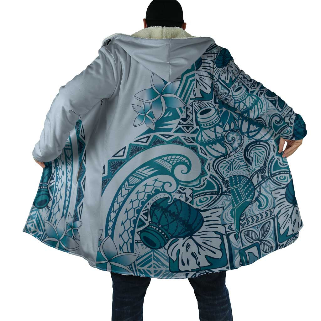 Aloha Hawaii Tapa Cloak Cool Turquoise Hawaiian Ipu - Polynesian Pride