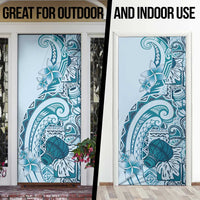 Aloha Hawaii Tapa Door Cover Cool Turquoise Hawaiian Ipu - Polynesian Pride