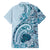 Aloha Hawaii Tapa Family Matching Off Shoulder Maxi Dress and Hawaiian Shirt Cool Turquoise Hawaiian Ipu - Polynesian Pride