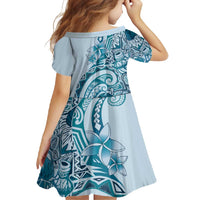 Aloha Hawaii Tapa Family Matching Short Sleeve Bodycon Dress and Hawaiian Shirt Cool Turquoise Hawaiian Ipu - Polynesian Pride