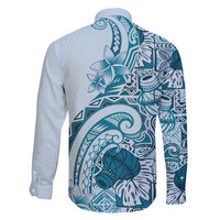 Aloha Hawaii Tapa Family Matching Tank Maxi Dress and Hawaiian Shirt Cool Turquoise Hawaiian Ipu - Polynesian Pride