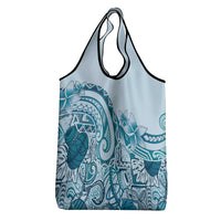 Aloha Hawaii Tapa Grocery Bag Cool Turquoise Hawaiian Ipu - Polynesian Pride