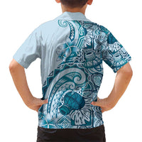 Aloha Hawaii Tapa Hawaiian Shirt Cool Turquoise Hawaiian Ipu - Polynesian Pride