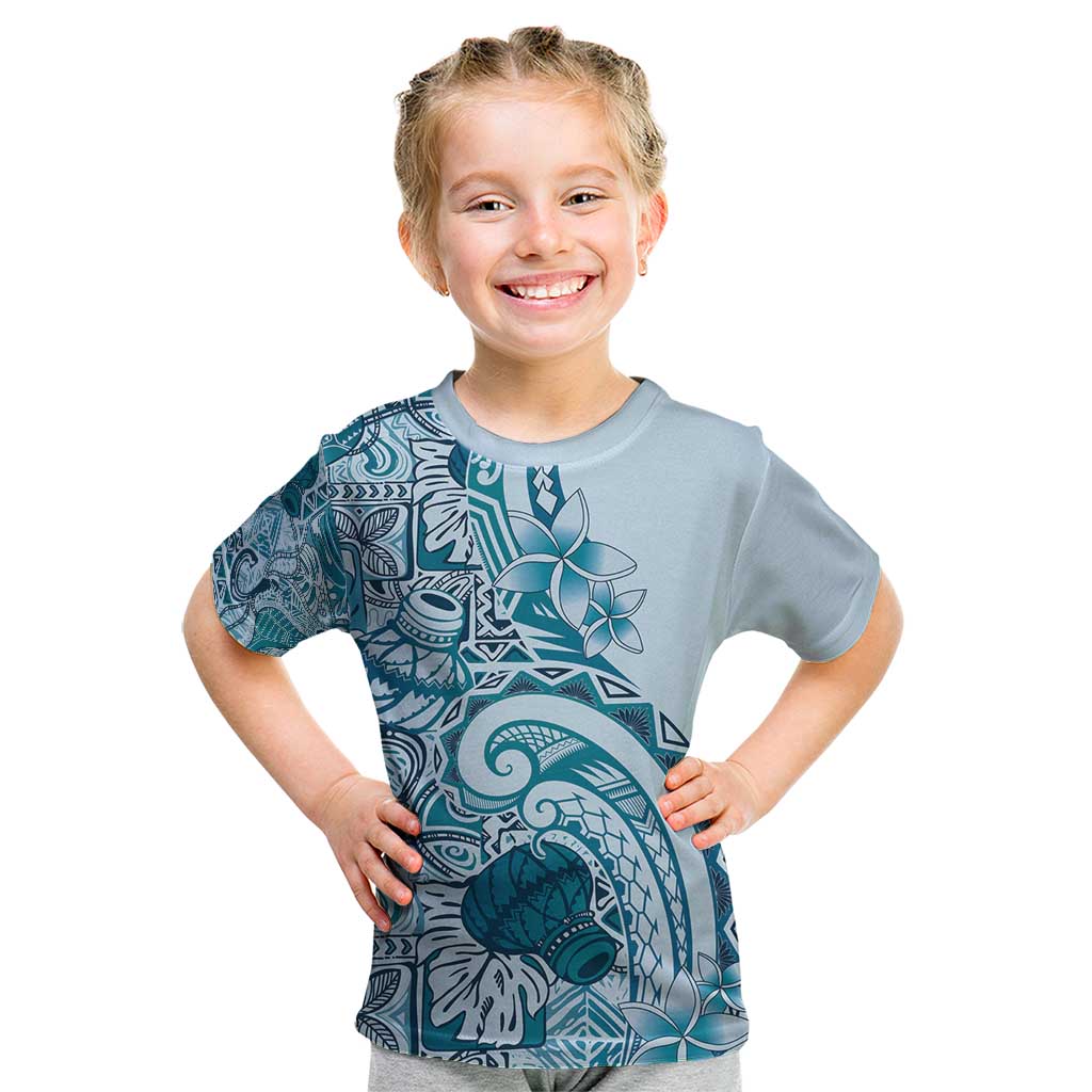 Aloha Hawaii Tapa Kid T Shirt Cool Turquoise Hawaiian Ipu LT7 Turquoise - Polynesian Pride