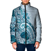 Aloha Hawaii Tapa Padded Jacket Cool Turquoise Hawaiian Ipu - Polynesian Pride