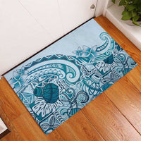 Aloha Hawaii Tapa Rubber Doormat Cool Turquoise Hawaiian Ipu - Polynesian Pride