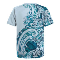 Aloha Hawaii Tapa Rugby Jersey Cool Turquoise Hawaiian Ipu - Polynesian Pride