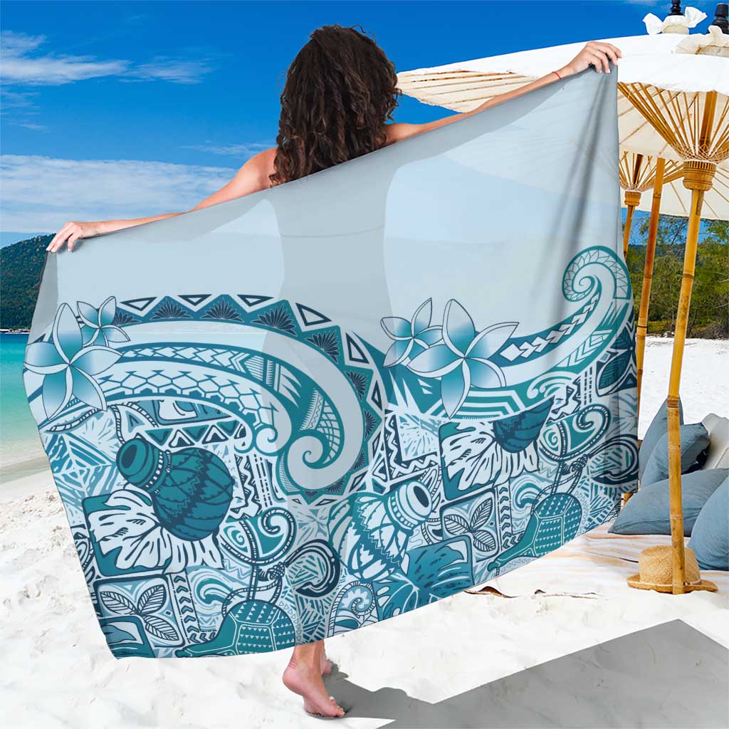 Aloha Hawaii Tapa Sarong Cool Turquoise Hawaiian Ipu LT7 One Size 44 x 66 inches Turquoise - Polynesian Pride