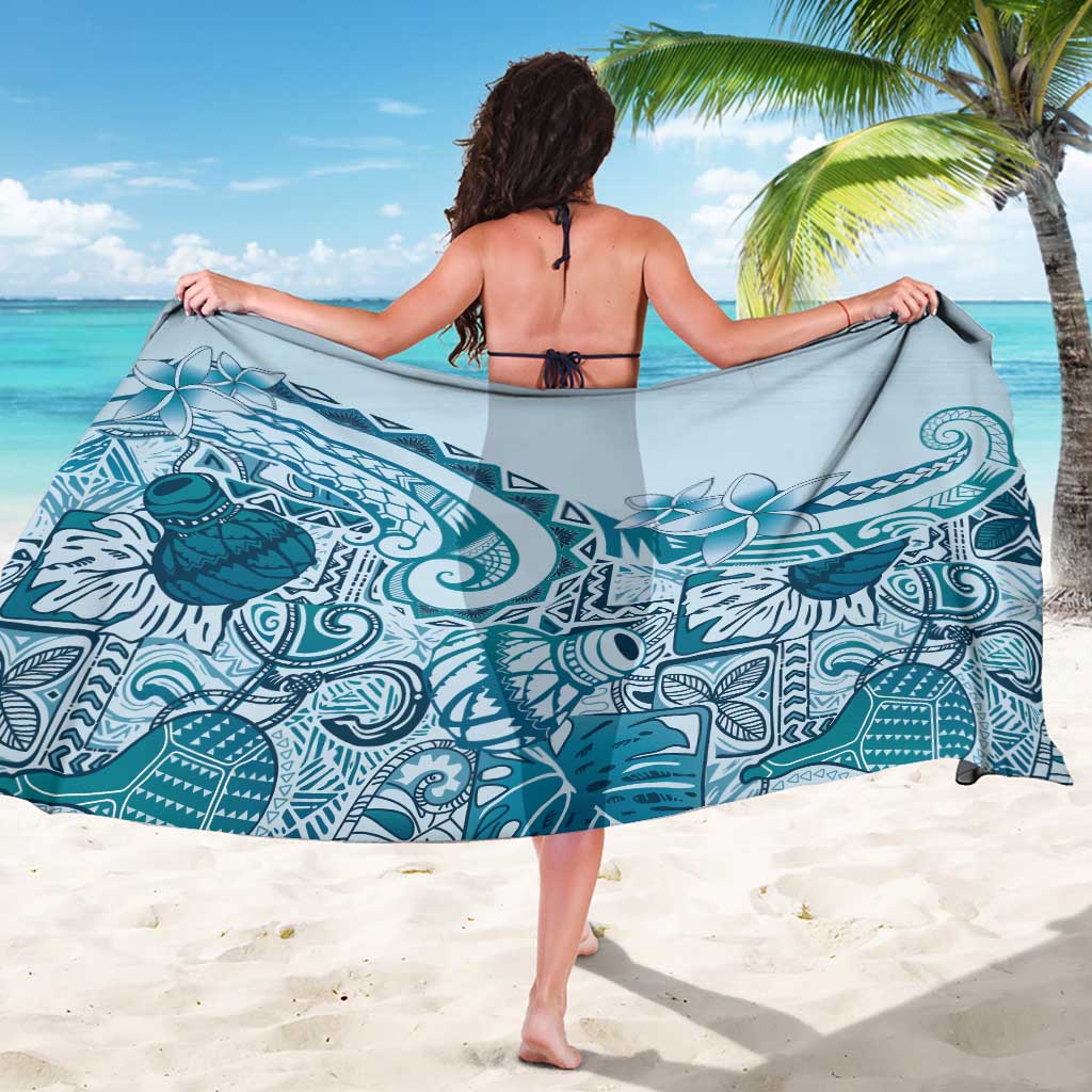 Aloha Hawaii Tapa Sarong Cool Turquoise Hawaiian Ipu - Polynesian Pride