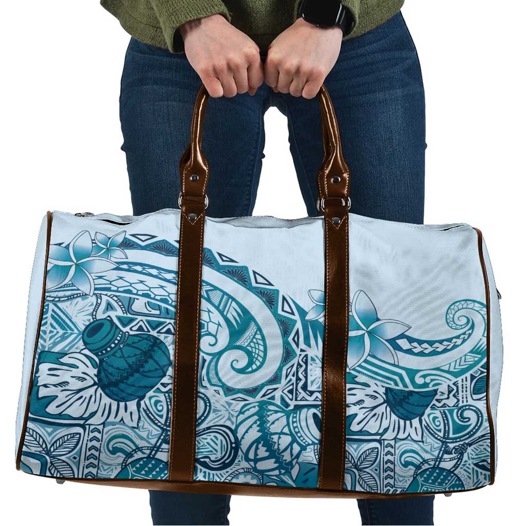 Aloha Hawaii Tapa Travel Bag Cool Turquoise Hawaiian Ipu LT7 Turquoise - Polynesian Pride