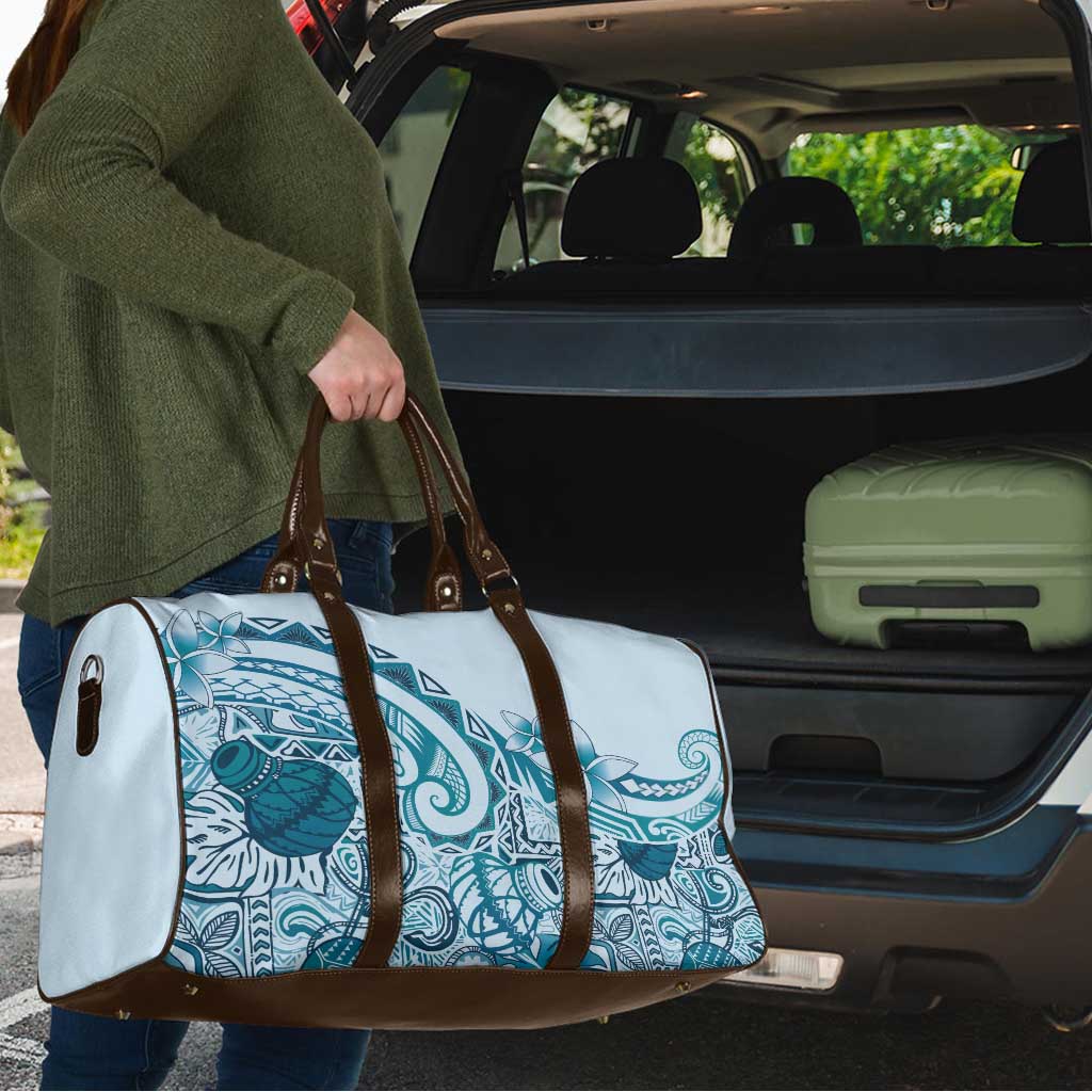 Aloha Hawaii Tapa Travel Bag Cool Turquoise Hawaiian Ipu - Polynesian Pride