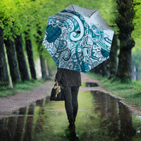 Aloha Hawaii Tapa Umbrella Cool Turquoise Hawaiian Ipu - Polynesian Pride