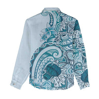 Aloha Hawaii Tapa Women Casual Shirt Cool Turquoise Hawaiian Ipu - Polynesian Pride