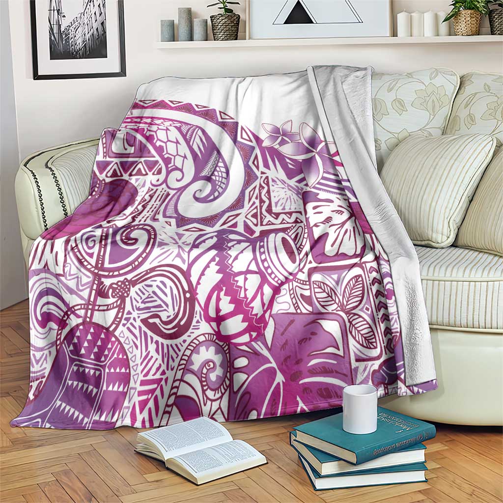 Aloha Hawaii Tapa Blanket Vibrant Fuchsia Hawaiian Ipu LT7 Fuchsia - Polynesian Pride