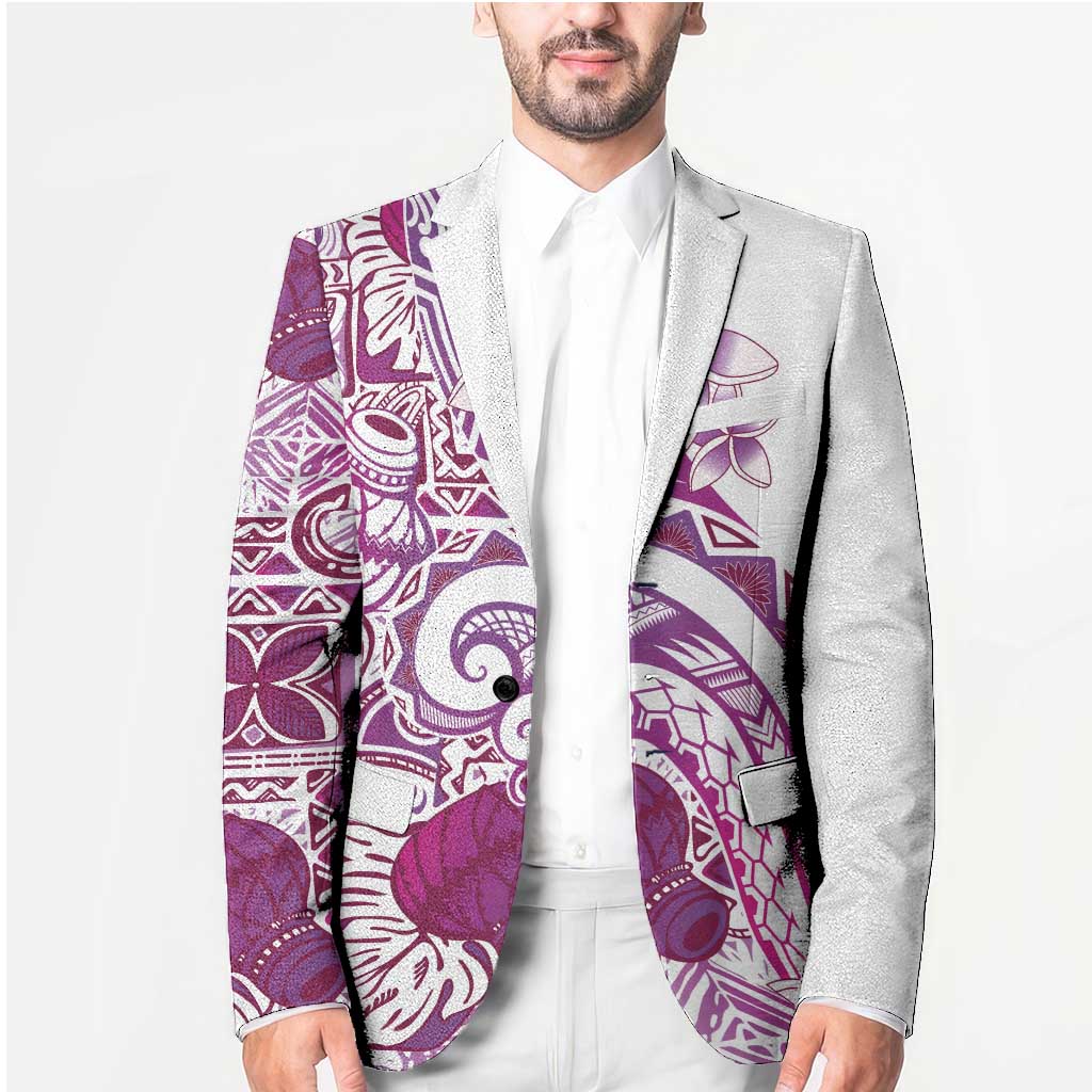 Aloha Hawaii Tapa Blazer Vibrant Fuchsia Hawaiian Ipu LT7 - Polynesian Pride